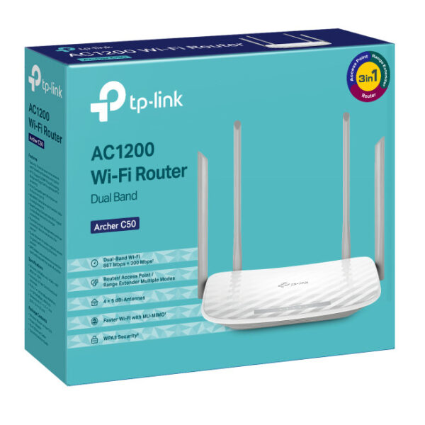 روتر بی سیم تی پی-لینک مدل Archer C50 ظرفیت AC1200 دو بانده