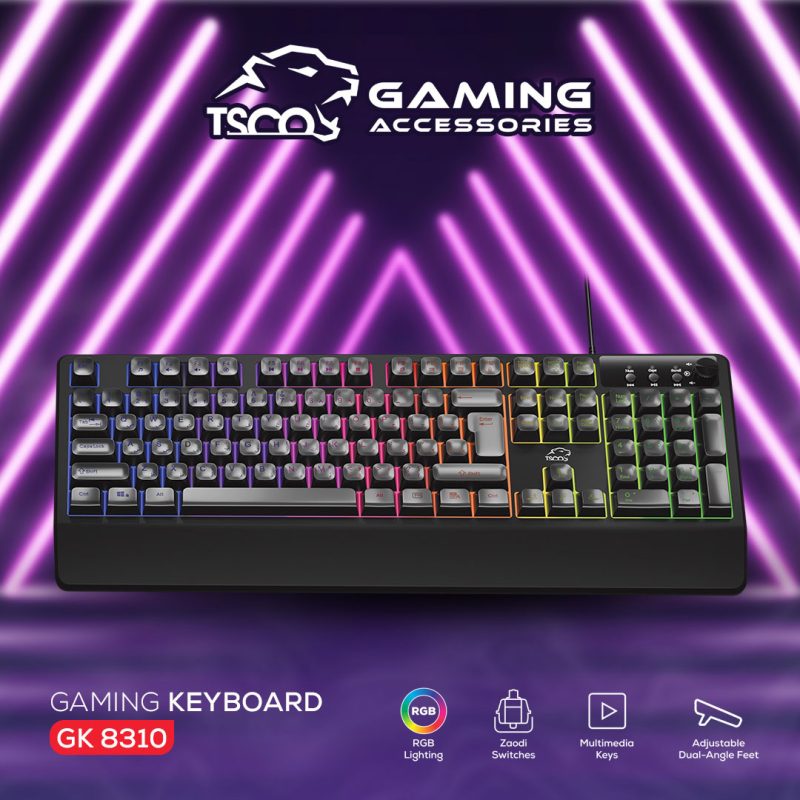 GAMING-GK-8310-800x800 کیبورد گیمینگ شبه مکانیکال تسکو مدل GK 8310 Ares - تصویر 1